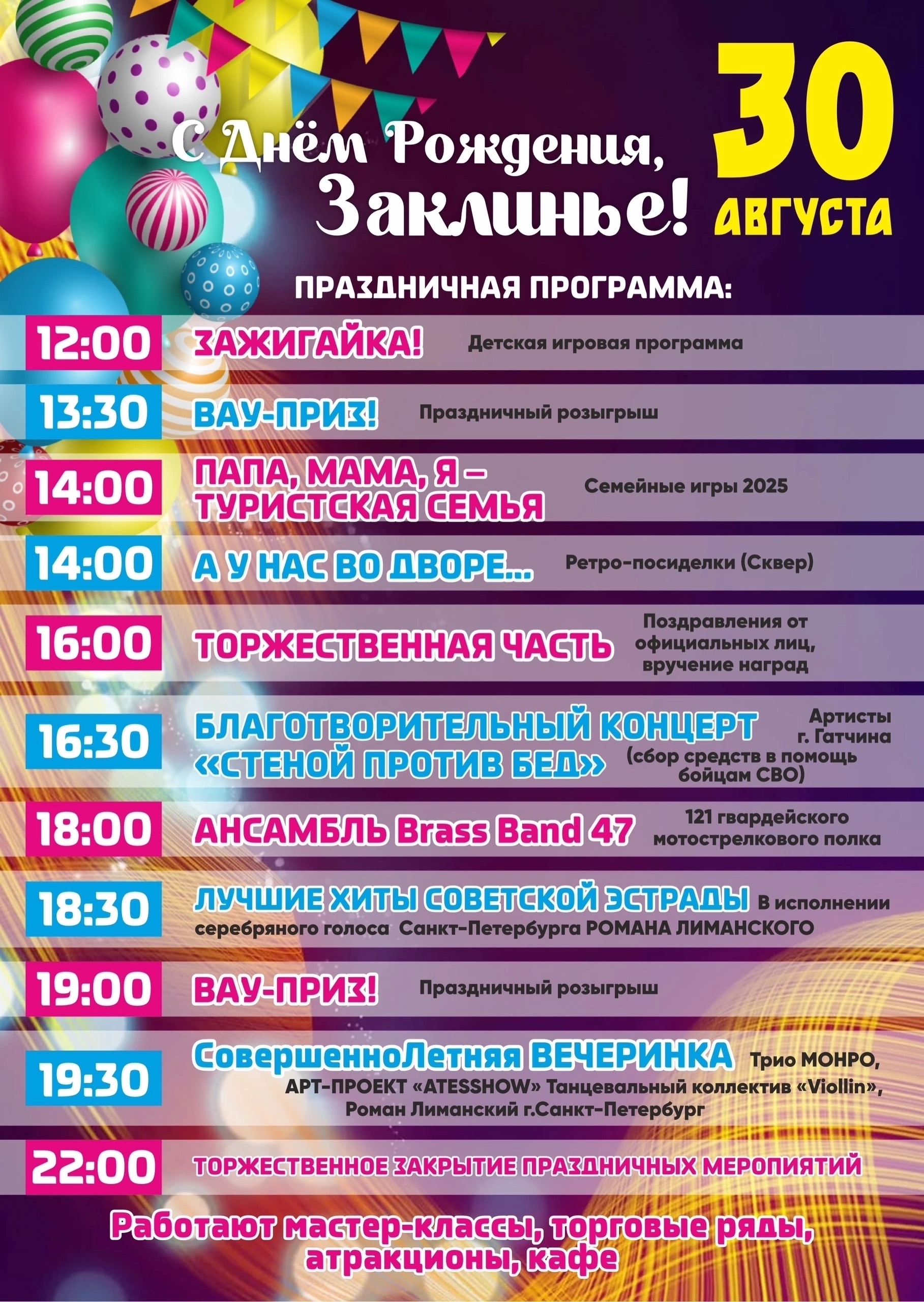 Праздничные мероприятия, посвященные дню Рождения деревни Заклинье!.